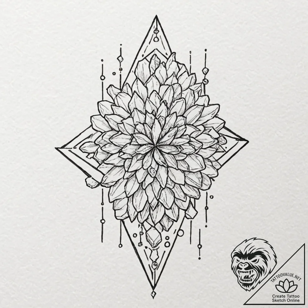 Tattoo sketch, crystalized data storage: beau... - tattoo sketch (№1752358649_0, 12.07.2025 22:17) — tattoovalue.net