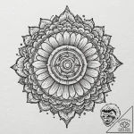 Tattoo sketch, glimmering gear flower, a deli… – tattoo sketch (№1752358903_0, 12.07.2025 22:21) — tattoovalue.net