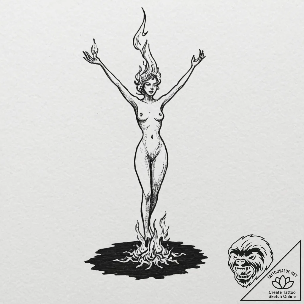 Tattoo sketch, burning candle with its flame... - tattoo sketch (№1752359501_0, 12.07.2025 22:31) — tattoovalue.net