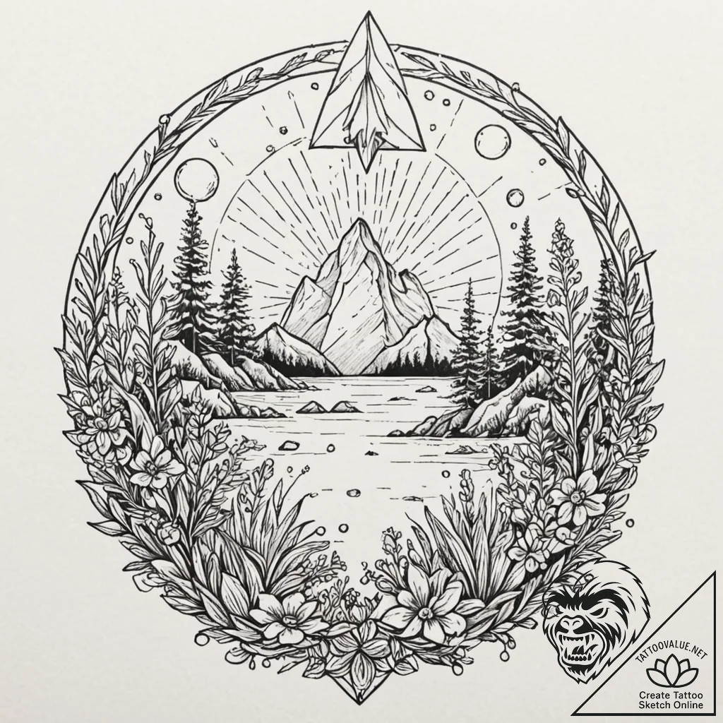 Tattoo sketch, xenobiotic crystal garden, a c... - tattoo sketch (№1752360118_0, 12.07.2025 22:41) — tattoovalue.net