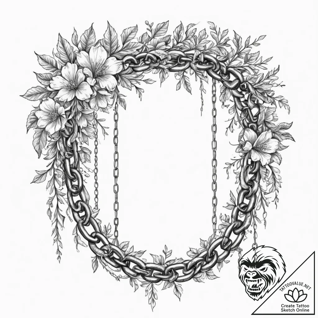 Tattoo sketch, heavy chains, broken free, mas... - tattoo sketch (№1752360206_0, 12.07.2025 22:43) — tattoovalue.net