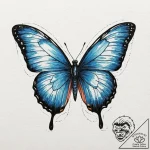 Tattoo sketch, morphing morpho butterfly, a v… – tattoo sketch (№1752360378_0, 12.07.2025 22:46) — tattoovalue.net
