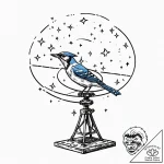 Tattoo sketch, blue jay perched on a rusted,… – tattoo sketch (№1752360465_0, 12.07.2025 22:47) — tattoovalue.net