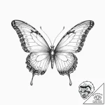 Tattoo sketch, numerical code butterfly, a de… – tattoo sketch (№1752360639_0, 12.07.2025 22:50) — tattoovalue.net