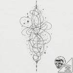 Tattoo sketch, needle and thread of fate (cos… – tattoo sketch (№1752360725_0, 12.07.2025 22:52) — tattoovalue.net