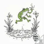 Tattoo sketch, quantum leap frog, a whimsical… – tattoo sketch (№1752361163_0, 12.07.2025 22:59) — tattoovalue.net