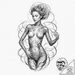 Tattoo sketch, human spirit, digital aura, a… – tattoo sketch (№1752361334_0, 12.07.2025 23:02) — tattoovalue.net