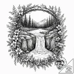 Tattoo sketch, empty frame, living art, an or… – tattoo sketch (№1752361420_0, 12.07.2025 23:03) — tattoovalue.net