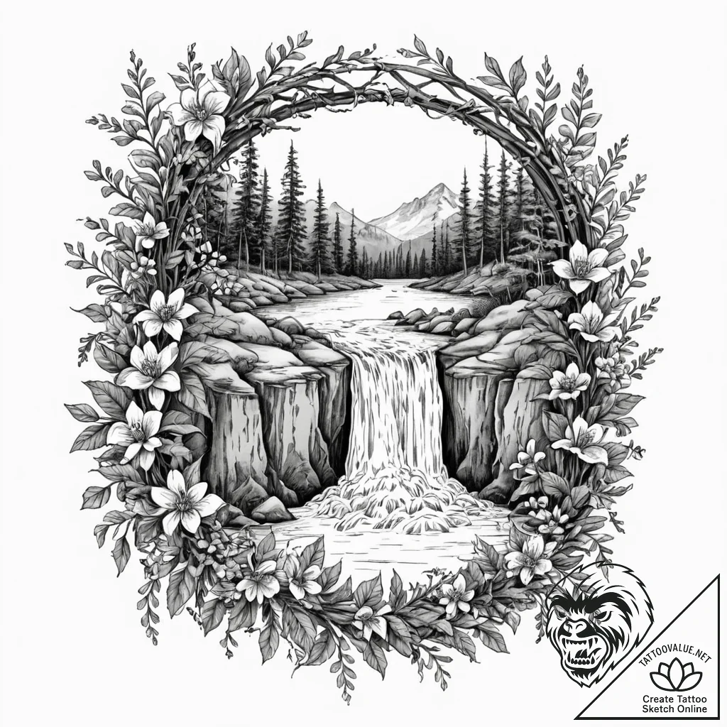 Tattoo sketch, empty frame, living art, an or... - tattoo sketch (№1752361420_0, 12.07.2025 23:03) — tattoovalue.net