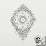 Tattoo sketch, needle and thread of fate (cos… – tattoo sketch (№1752361678_0, 12.07.2025 23:07) — tattoovalue.net