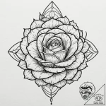 Tattoo sketch, radiant rose, thorny code, a b… – tattoo sketch (№1752362357_0, 12.07.2025 23:19) — tattoovalue.net