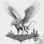 Tattoo sketch, guardian gryphon, cybernetic w… – tattoo sketch (№1752363163_0, 12.07.2025 23:32) — tattoovalue.net