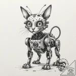 Tattoo sketch, upcycled robot pet, a small, c… – tattoo sketch (№1752363327_0, 12.07.2025 23:35) — tattoovalue.net