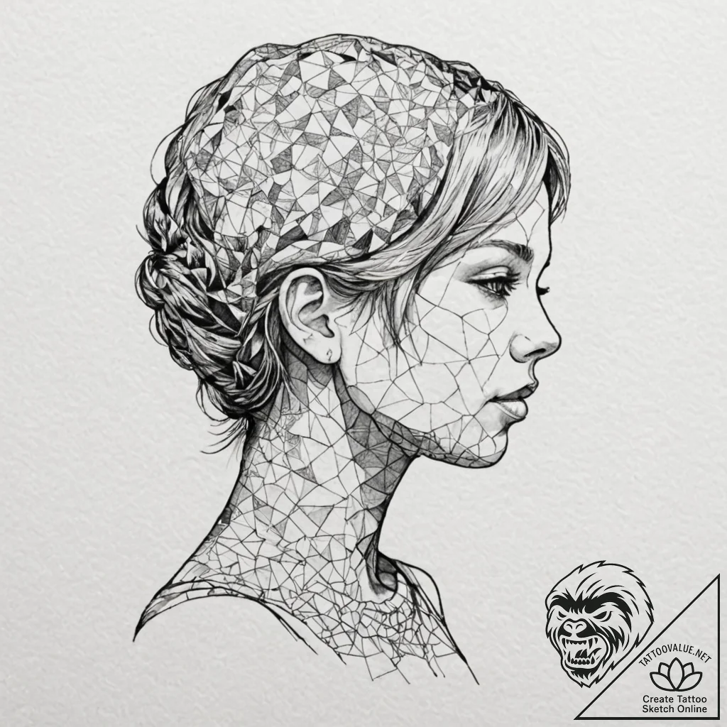 Tattoo sketch, quilted memories (human form),... - tattoo sketch (№1752363835_0, 12.07.2025 23:43) — tattoovalue.net