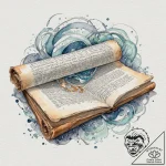 Tattoo sketch, unfurling wisdom scroll (holog… – tattoo sketch (№1752363918_0, 12.07.2025 23:45) — tattoovalue.net