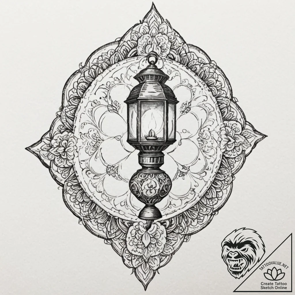 Tattoo sketch, netherworld navigator's lanter... - tattoo sketch (№1752364004_0, 12.07.2025 23:46) — tattoovalue.net