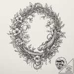 Tattoo sketch, trellis of tangled data, a gar… – tattoo sketch (№1752364173_0, 12.07.2025 23:49) — tattoovalue.net