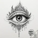 Tattoo sketch, levitation lens, a stylized hu… – tattoo sketch (№1752364257_0, 12.07.2025 23:50) — tattoovalue.net