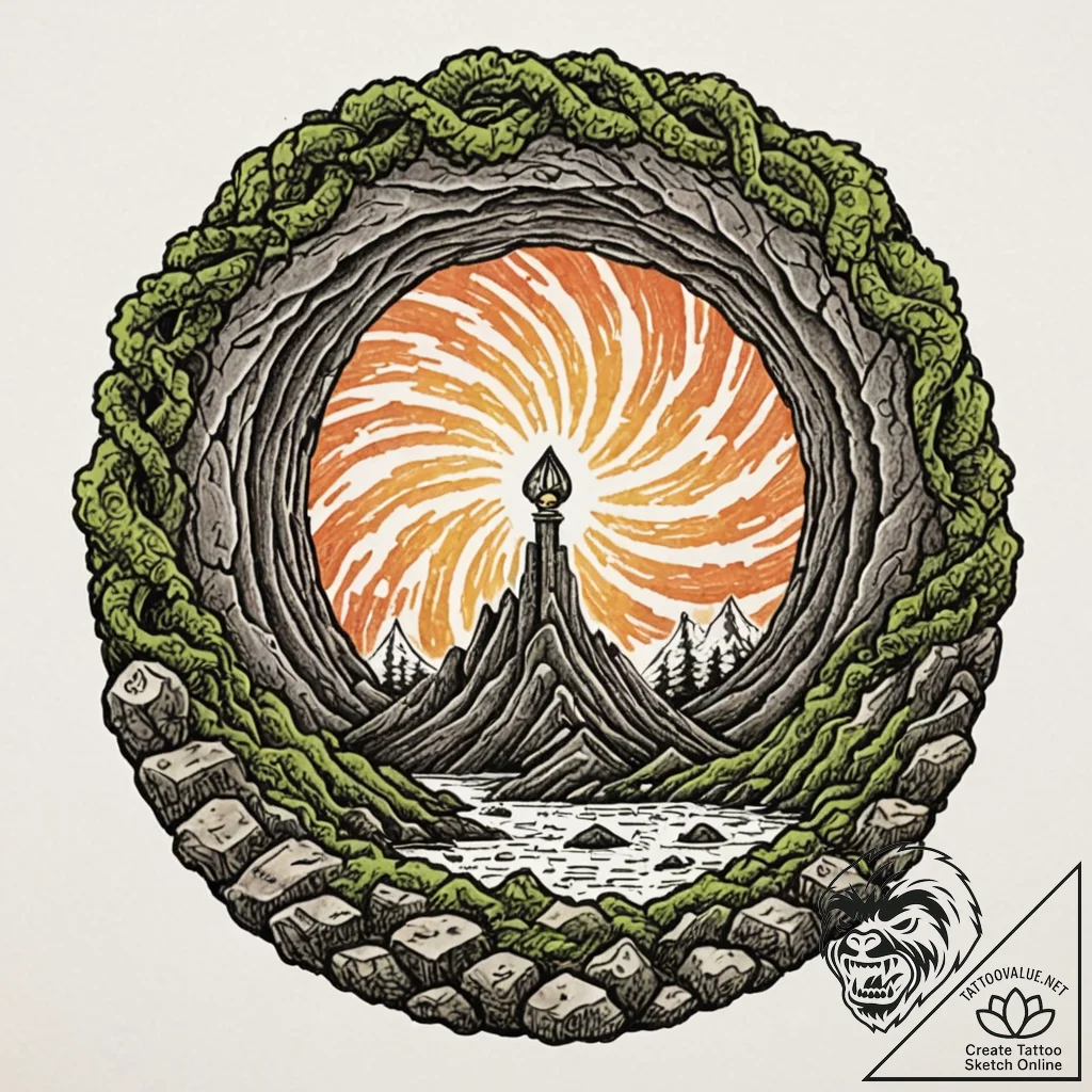Tattoo sketch, vortex of ancient energy (revi... - tattoo sketch (№1752364681_0, 12.07.2025 23:58) — tattoovalue.net