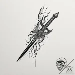 Tattoo sketch, obsidian blade, cosmic edge, a… – tattoo sketch (№1752364850_0, 13.07.2025 00:00) — tattoovalue.net