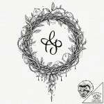 Tattoo sketch, vine of vitality, data sap, a… – tattoo sketch (№1752365274_0, 13.07.2025 00:07) — tattoovalue.net