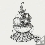 Tattoo sketch, jester’s crystal ball, a jeste… – tattoo sketch (№1752365866_0, 13.07.2025 00:17) — tattoovalue.net