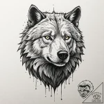 Tattoo sketch, feral ai beast, a creature tha… – tattoo sketch (№1752366119_0, 13.07.2025 00:21) — tattoovalue.net