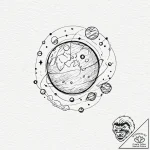 Tattoo sketch, desktop planet, a small, perfe… – tattoo sketch (№1752366203_0, 13.07.2025 00:23) — tattoovalue.net