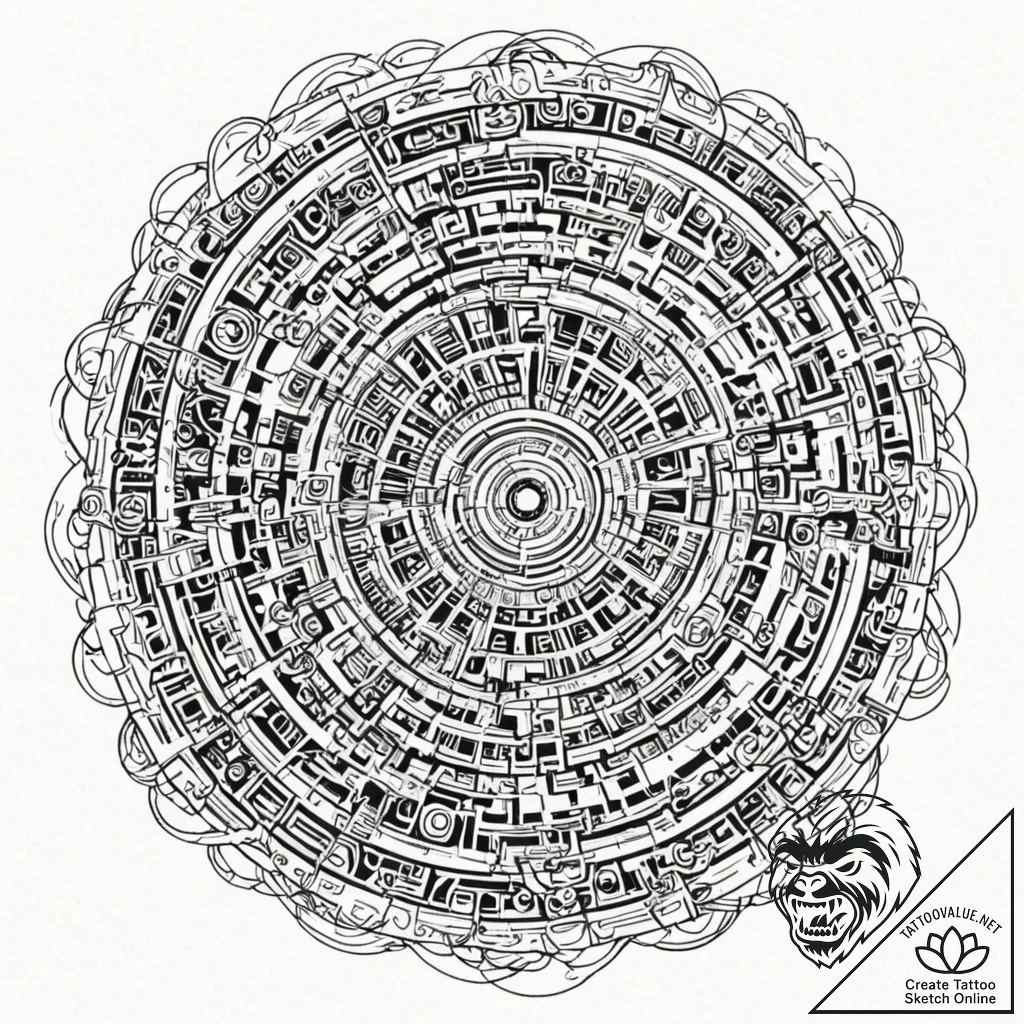 Tattoo sketch, gateway to the grid, a mysteri... - tattoo sketch (№1752366539_0, 13.07.2025 00:28) — tattoovalue.net