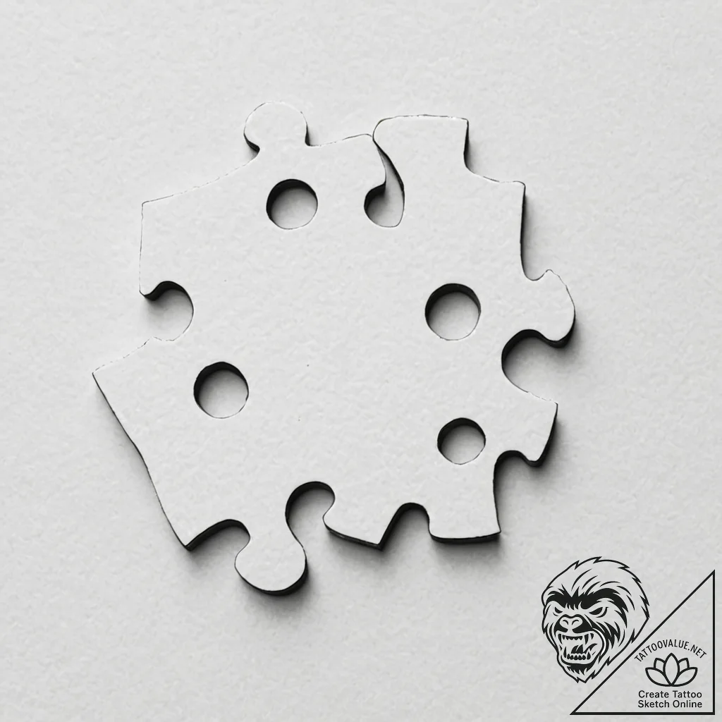 Tattoo sketch, paradoxical puzzle piece, a si... - tattoo sketch (№1752366708_0, 13.07.2025 00:31) — tattoovalue.net