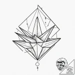 Tattoo sketch, origami orbital craft, a delic… – tattoo sketch (№1752367633_0, 13.07.2025 00:47) — tattoovalue.net