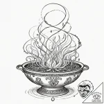 Tattoo sketch, offering bowl, data incense, a… – tattoo sketch (№1752367717_0, 13.07.2025 00:48) — tattoovalue.net