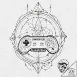 Tattoo sketch, retro console, cosmic cartridg… – tattoo sketch (№1752367801_0, 13.07.2025 00:50) — tattoovalue.net