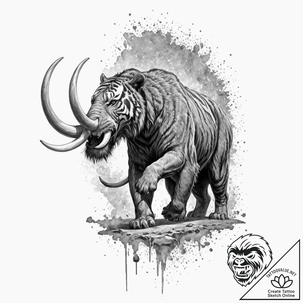 Tattoo sketch, echoes of extinction, a beauti... - tattoo sketch (№1752368050_0, 13.07.2025 00:54) — tattoovalue.net