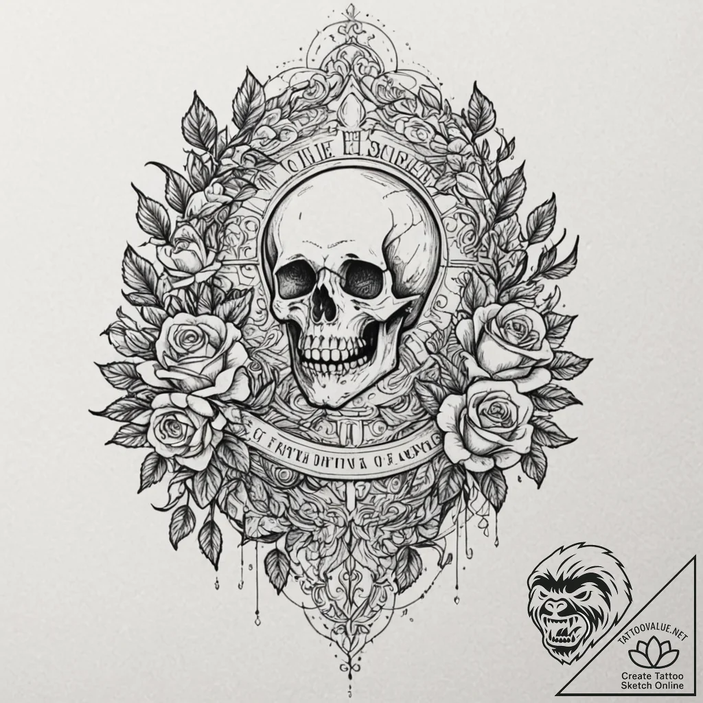 Tattoo sketch, volumetric fog, hidden realiti... - tattoo sketch (№1752368301_0, 13.07.2025 00:58) — tattoovalue.net