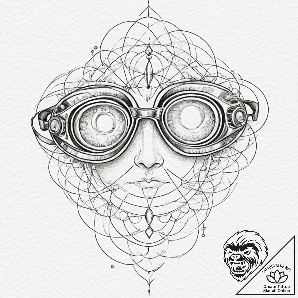 Tattoo sketch, visionary's goggles, world-alt... - tattoo sketch (№1752368888_0, 13.07.2025 01:08) — tattoovalue.net