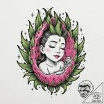 Tattoo sketch, dragonfruit dreamer, a stylize… – tattoo sketch (№1752369142_0, 13.07.2025 01:12) — tattoovalue.net
