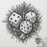 Tattoo sketch, dice of destiny, a pair of tra… – tattoo sketch (№1752369481_0, 13.07.2025 01:18) — tattoovalue.net