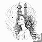 Tattoo sketch, singing siren of the signal to… – tattoo sketch (№1752369574_0, 13.07.2025 01:19) — tattoovalue.net