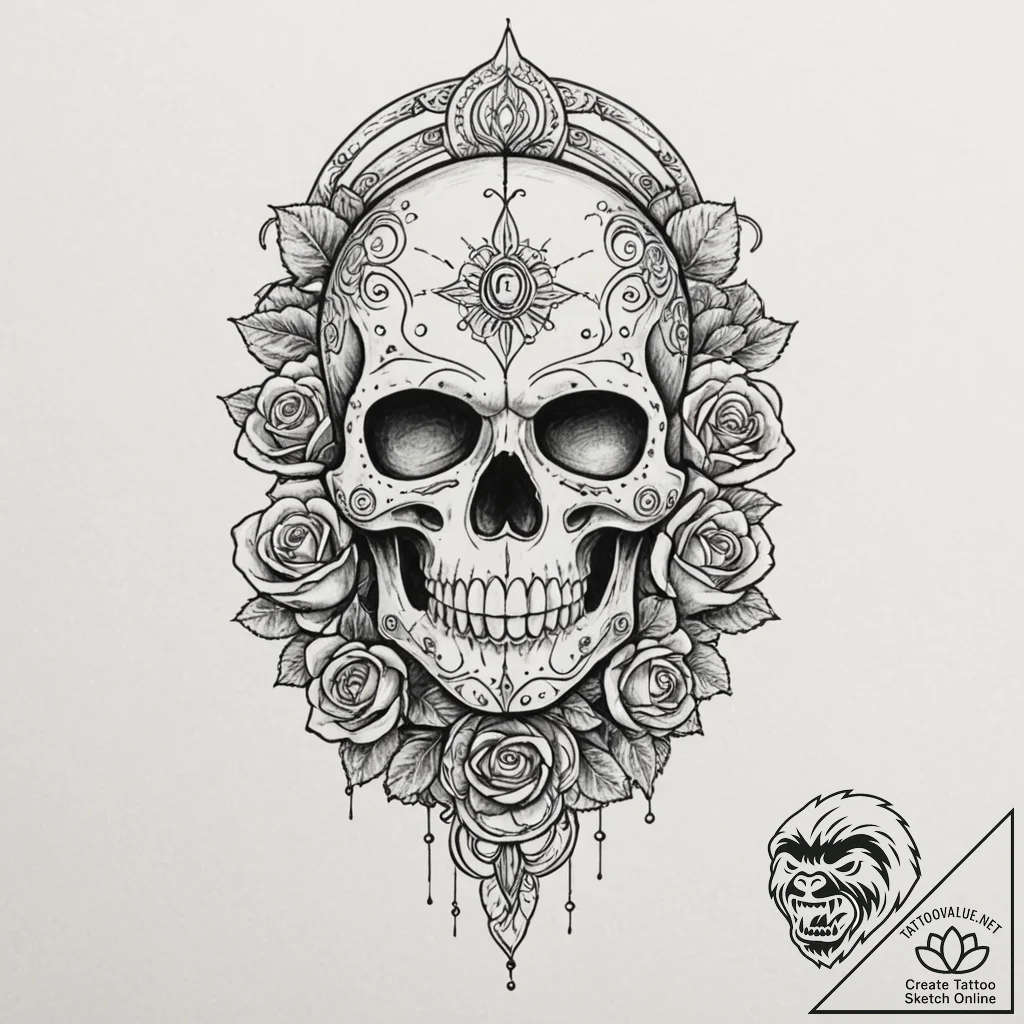 Tattoo sketch, upgraded ancient artifact, a t... - tattoo sketch (№1752370343_0, 13.07.2025 01:32) — tattoovalue.net