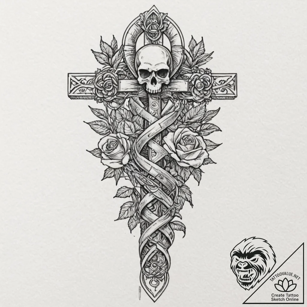 Tattoo sketch, ancient egyptian ankh symbol i... - tattoo sketch (№1752370678_0, 13.07.2025 01:37) — tattoovalue.net