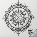 Tattoo sketch, fire-forged data core, a glowi… – tattoo sketch (№1752370764_0, 13.07.2025 01:39) — tattoovalue.net