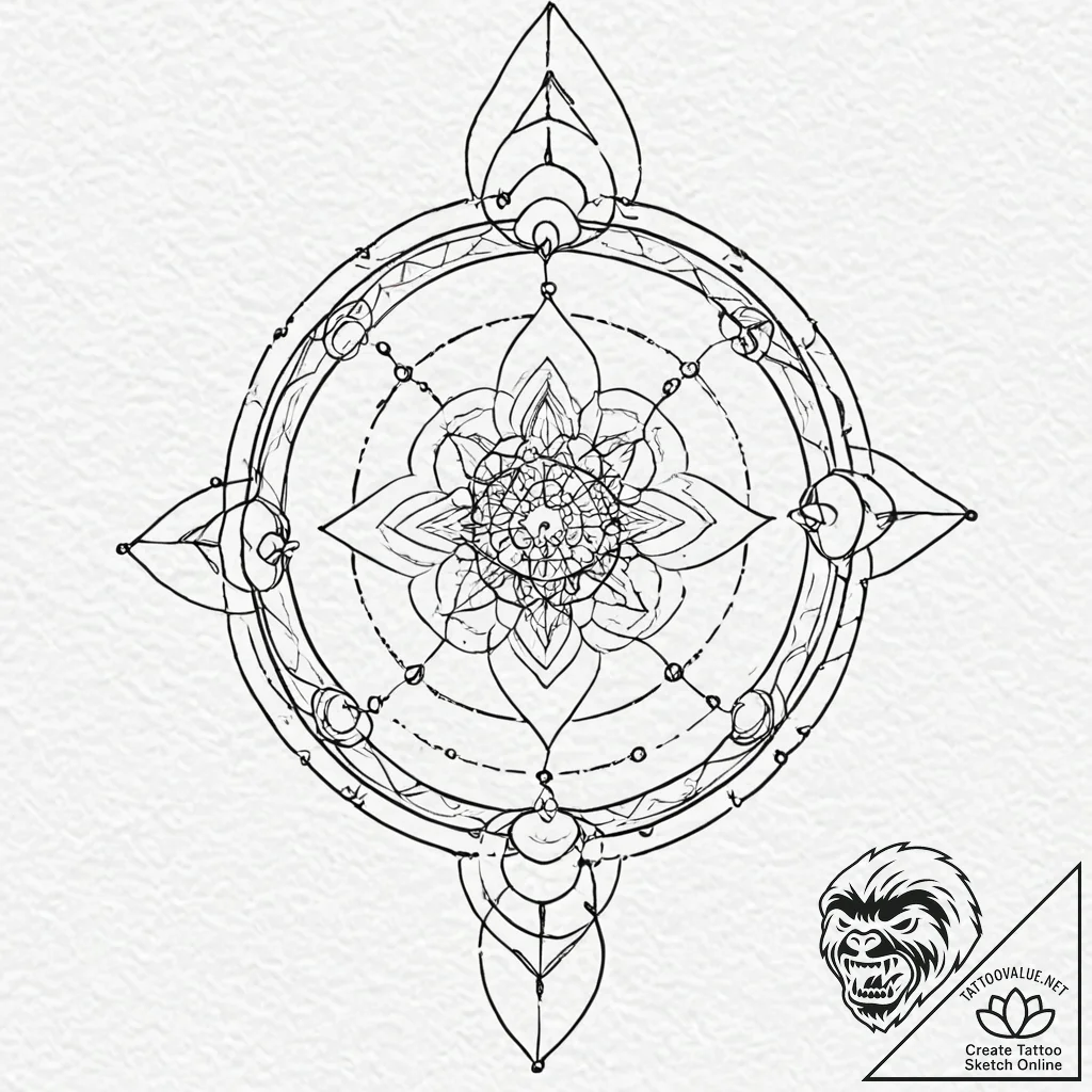 Tattoo sketch, winding waterway of wisdom (da... - tattoo sketch (№1752371019_0, 13.07.2025 01:43) — tattoovalue.net