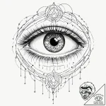 Tattoo sketch, watchful eye of the algorithm,… – tattoo sketch (№1752371355_0, 13.07.2025 01:49) — tattoovalue.net
