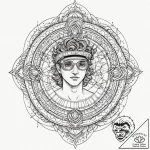 Tattoo sketch, apollo, the greek god, wearing… – tattoo sketch (№1752371522_0, 13.07.2025 01:52) — tattoovalue.net