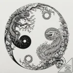 Tattoo sketch, yin-yang of code and nature, a… – tattoo sketch (№1752371606_0, 13.07.2025 01:53) — tattoovalue.net