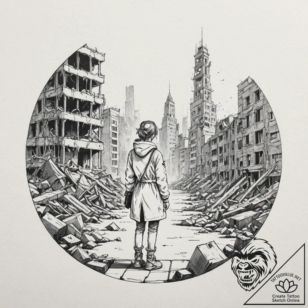 Tattoo sketch, quiet apocalypse watcher, a so... - tattoo sketch (№1752372202_0, 13.07.2025 02:03) — tattoovalue.net