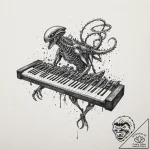 Tattoo sketch, xenomorphic xylophone harmony,… – tattoo sketch (№1752372372_0, 13.07.2025 02:06) — tattoovalue.net