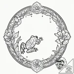 Tattoo sketch, quantum leap frog, a whimsical… – tattoo sketch (№1752372457_0, 13.07.2025 02:07) — tattoovalue.net