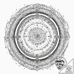 Tattoo sketch, tribal drum, cosmic beat, a tr… – tattoo sketch (№1752372543_0, 13.07.2025 02:09) — tattoovalue.net